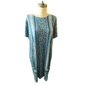 J. Jill size XLP Petite Boho Soft Knit Print Dress NWT